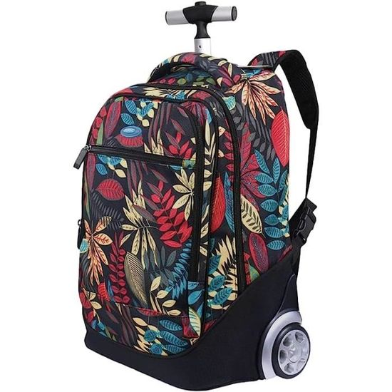 Cartable à Roulettes Tanou - Nylon Imperméable, 22L, Chariot Amovible, 6 Roues, Pour Primaire (7-12 Ans)