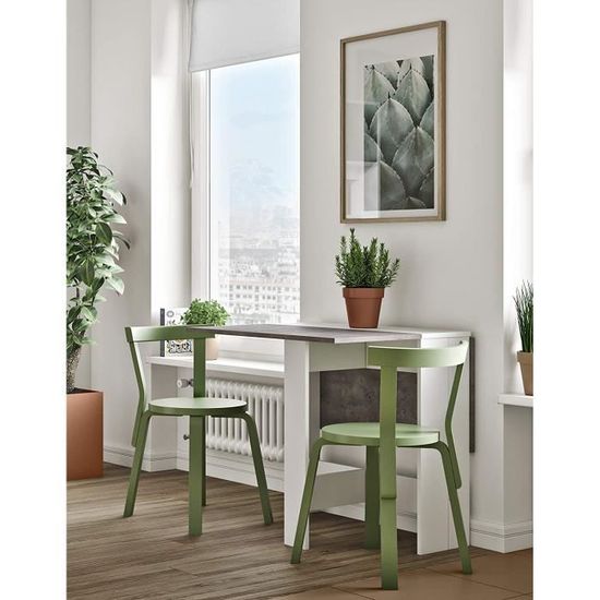 Table Pliante HUOLE 2 Abattants - Panneau Mélaminé 103x76cm - Noir, Idéale Petite Cuisine Et Salle à Manger