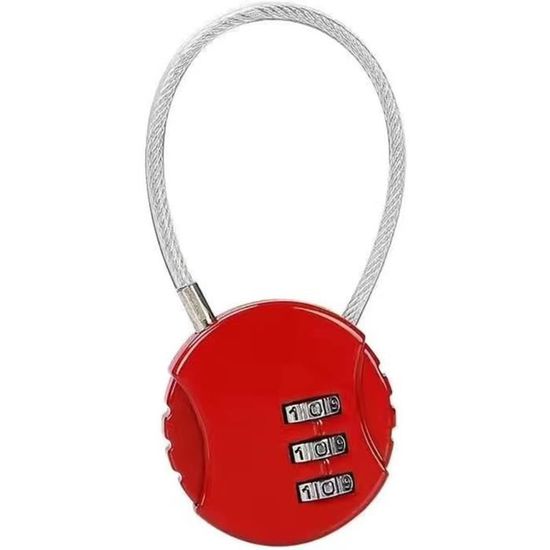 Mini Cadenas à Bagages 3 Chiffres - Serrure à Câble De Sécurité Pour Valise