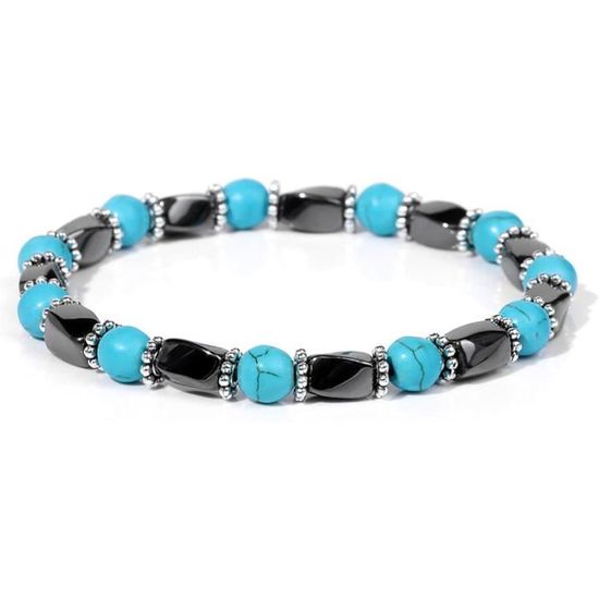 Lot De 2 Bracelets Homme En Pierre Naturelle D'hématite - Perles Noires