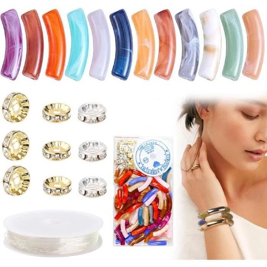 50 Pièces Perles Acryliques Fleur Creuse Pétales Multicolores Pour Bijoux DIY Bracelets Colliers