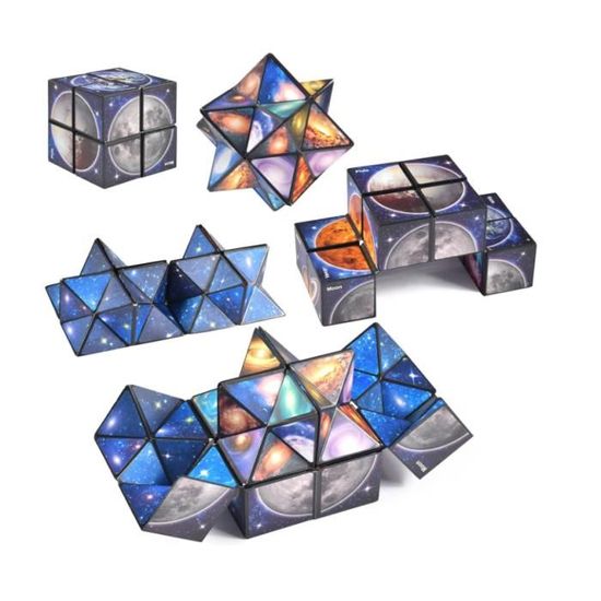 Cube Magique 2 En 1 Ciel Étoilé - Puzzle De Décompression Yoshimoto - Galaxie Planètes - Cadeau Adulte Enfant