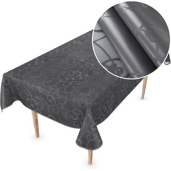 Nappe En Toile Cirée KEVKUS - Motif Floral Champagne - Lavable, Effet Lotus - 03038-56