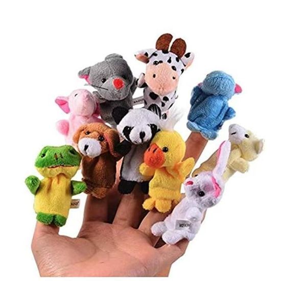 MasteelfCA 2 Ensembles de Marionnettes à Doigts d'Animaux Mignonnes Marionnettes à Doigts en Vinyle Accessoires de Poupée Jouets pour Enfants Tout-Petits
