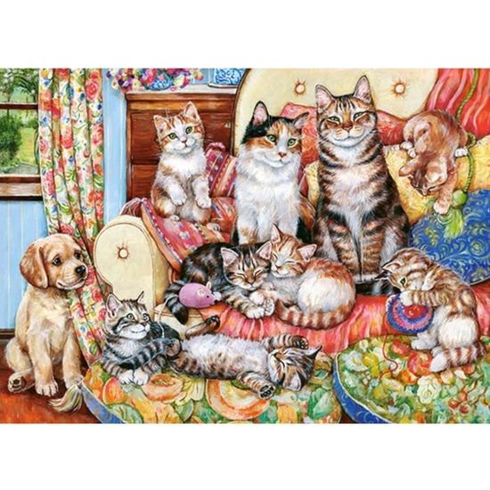 Puzzle 300 pièces - Castorland - Famille de chats - Animaux - Enfant