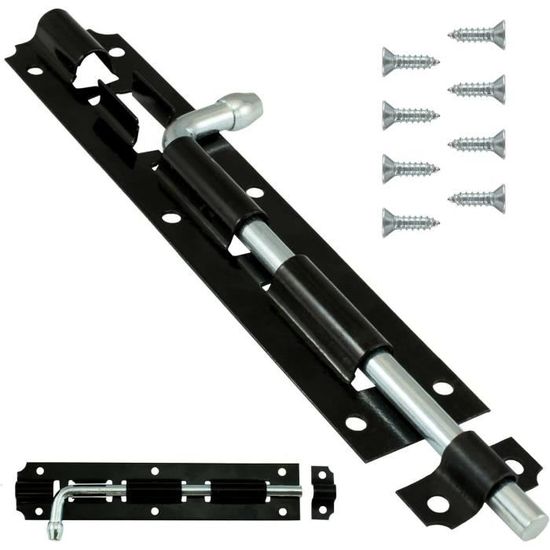 Sdstone Loquet De Portail Robuste Pour Clôture En Bois, Loquet De Portail Double Face En Aluminium Pour Clôture Extérieure, Loquet De Porte Pour Jardin Et Ferme (noir