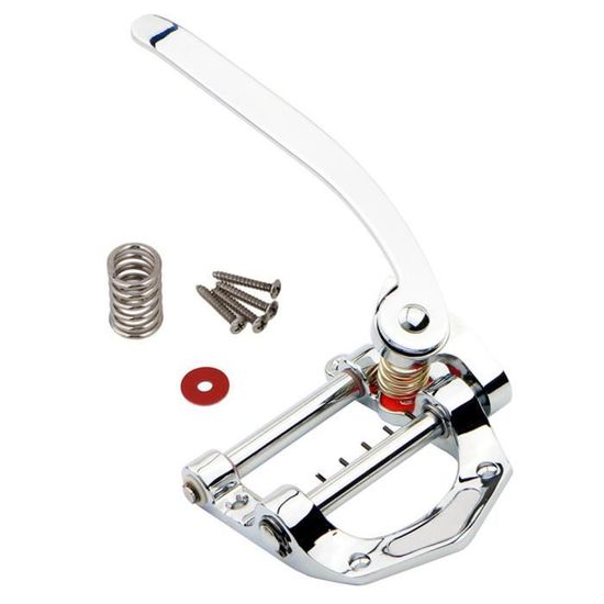 Bras De Vibrato Alnicov Pour Guitare Électrique - Chromé Avec Embout Blanc 6mm (16cm)