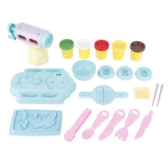 JurciCat Set 51 Pièces Pâte à Modeler Machine Burger Pâtes Glace - Kit Créatif Enfants 3+ Ans