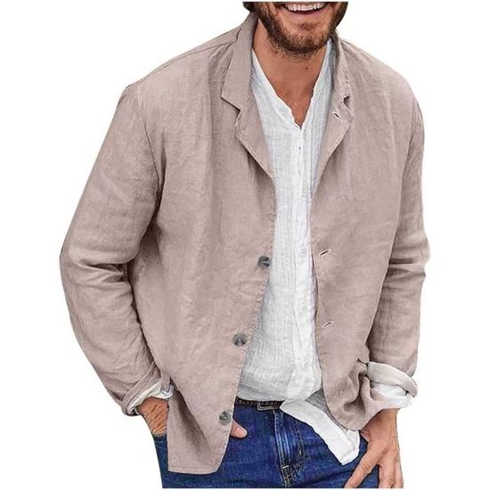 Blazer Homme Simili Daim - Col Coréen Rétro - Veste Décontractée Automne/Hiver - Design Élégant Et Moderne - 11
