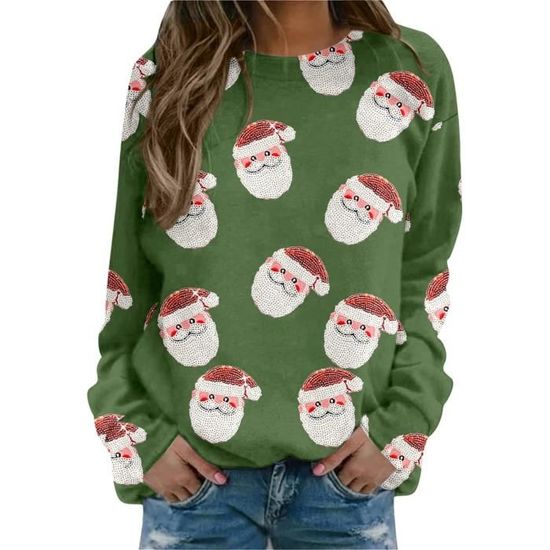 Pull De Noël Moche Femme Rigolo – Sweat Chaleureux Col Rond, Motifs Drôles Noël, Idéal Famille Et Soirée Festive