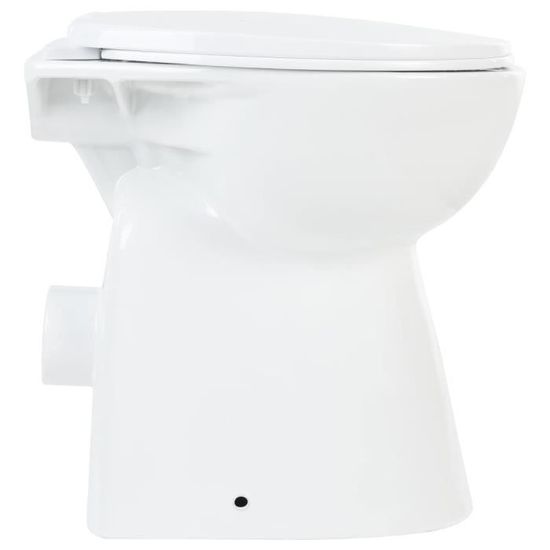 Toilette haute sans bord fermeture douce 7 cm Céramique Blanc Qqmora XY16190