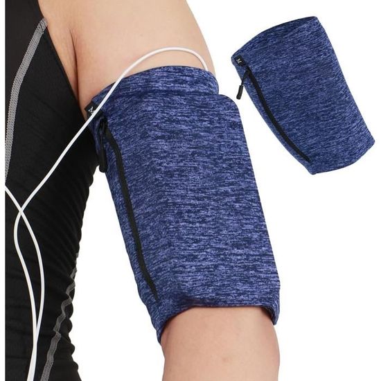 NUOBESTY Brassard Sport Téléphone Portable Rouge Poche Élastique Résistante Avec Écouteurs Pour Course Fitness Homme Femme