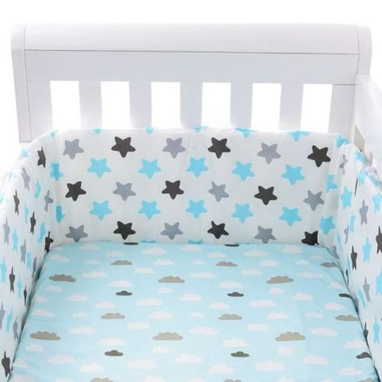 AIOOOO3425-PLAID COUVERTURE-Tour de lit pour bébé. protection motif nordique. en une seule pièce. coussin pare chocs pour les nouv