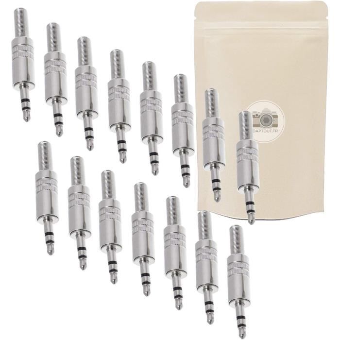 Fiche Jack 3,5 Mm Mâle STEREO - Capot Métal, à Souder - Câble Audio Blindé