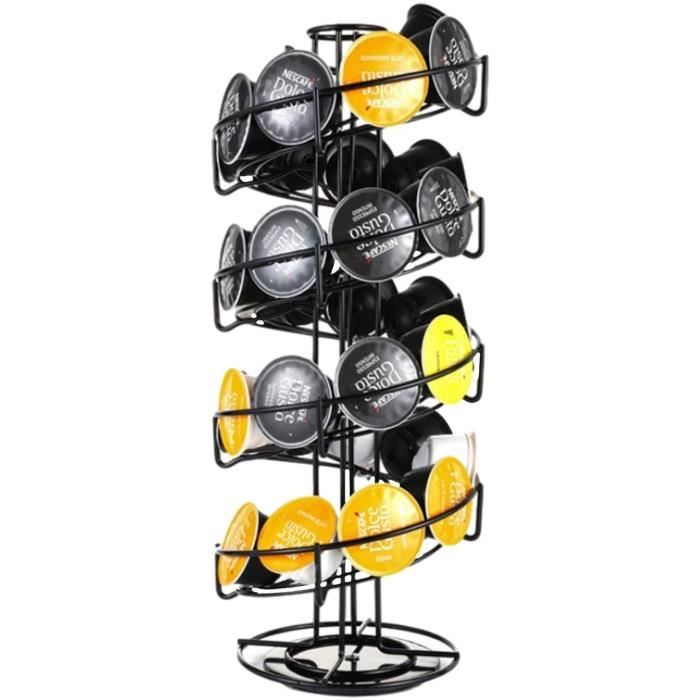 Support Rotatif Pour 40 Capsules De Café - Base Tournante, En Acier Chromé - 39 Cm De Haut