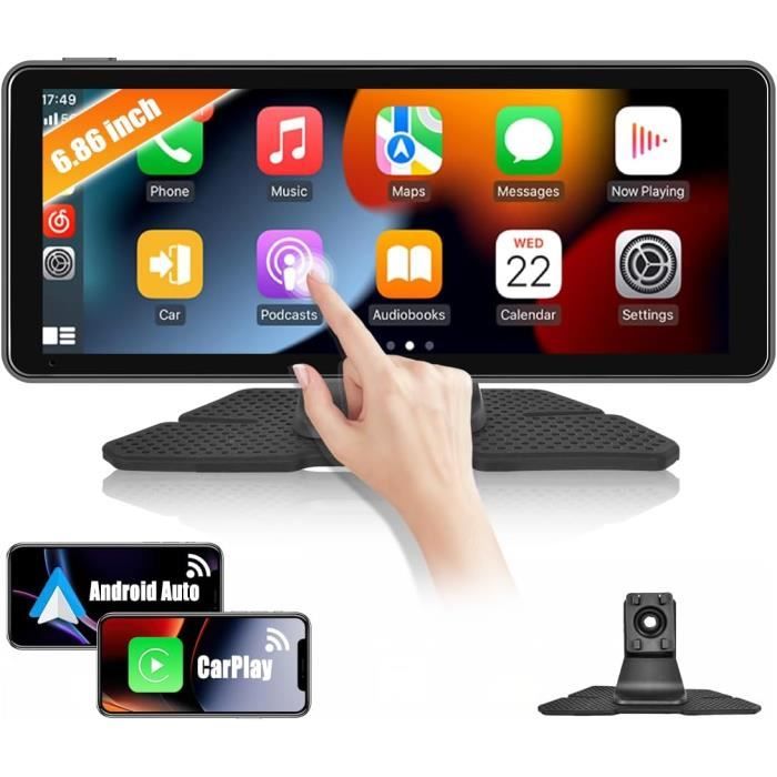 ESSGOO CarPlay Voiture, Supporte CarPlay Sans Fil Et Android Auto, Écran Tactile IPS 9 Pouces
