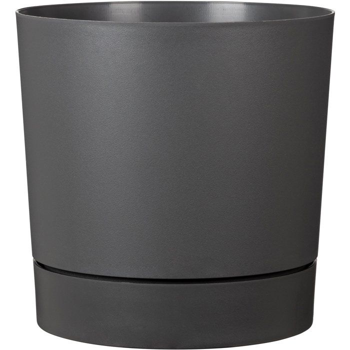 Pot de fleurs avec réserve rond - GARDEN ID - Plano - Ø 39 - 32 L - H 38 cm - Gris métallique