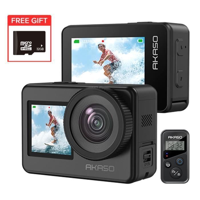 AKASO EK7000 Caméra Sport Etanche 4K WiFi Action Cam 30fps, Caméscope Ultra HD, Écran LCD, Angle 170°,19 Kits d'Accessoires - Bleu