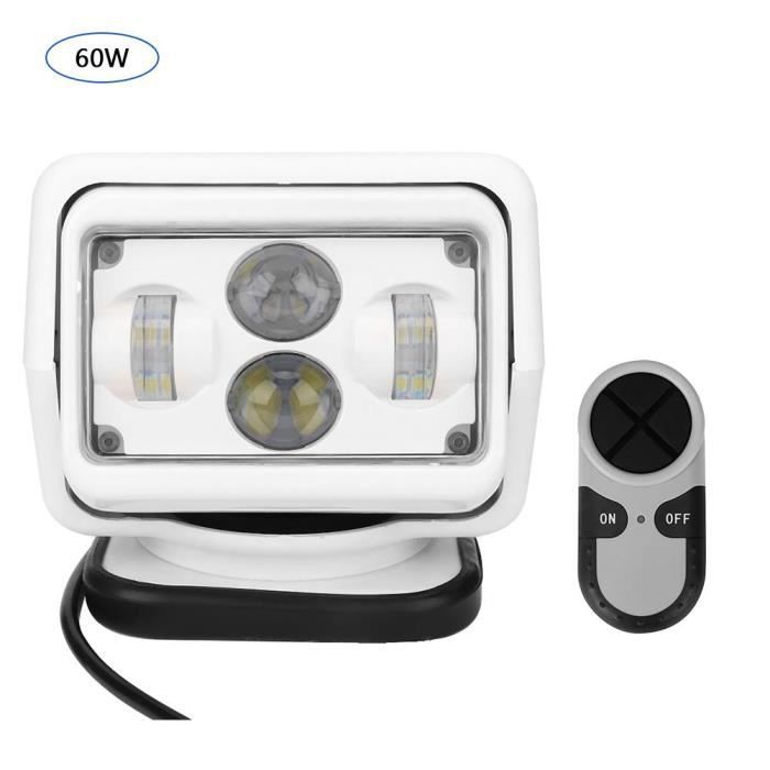 Alomejor projecteur de voiture d'extérieur 60W LED voiture télécommande recherche lumière projecteur extérieur pour bateau de