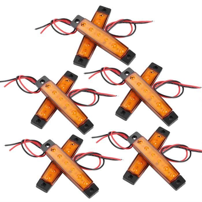 BEL 10Pcs-Set Feu de Gabarit Latéral de Camion Lampe Indicatrice d'Avertissement de Signal avec 6 LED 12V(Ambre )