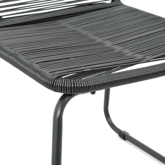 Super -Lot de 2 Chaise de jardin Scandinave Fauteuil de Jardin Résine tressée Noir @104671