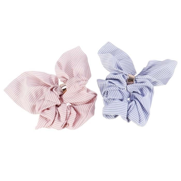 2pcs attaches de cheveux élastiques oreilles de lapin sans couture bandes de mignonnes PINCE - BARRETTE - CHOUCHOU - ELASTIQUE