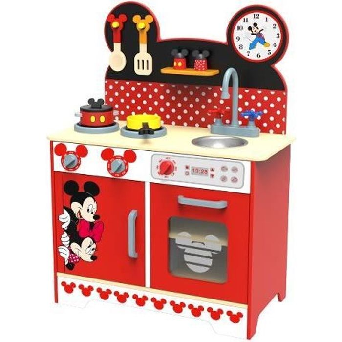 Cuisine en bois dans le thème de Mickey Mouse. Accessoires inclus. Pour les enfants à partir de 3 ans.
