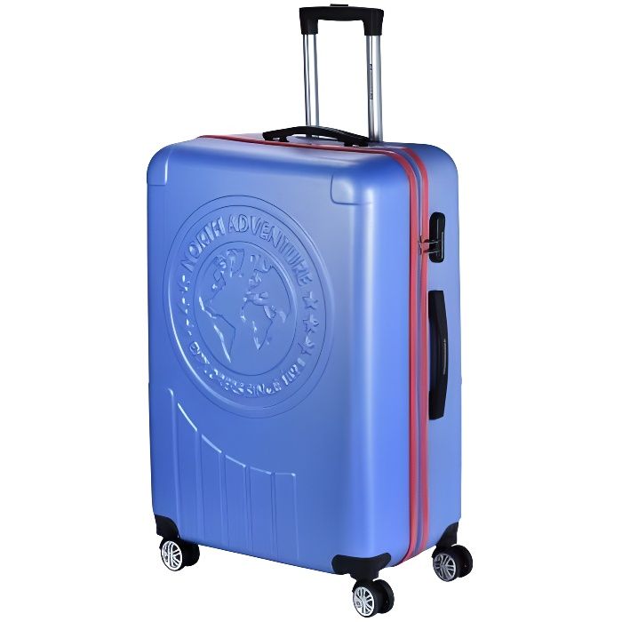 Valise cabine NORTH ADVENTURE bleu avec fermeture à code 56 cm