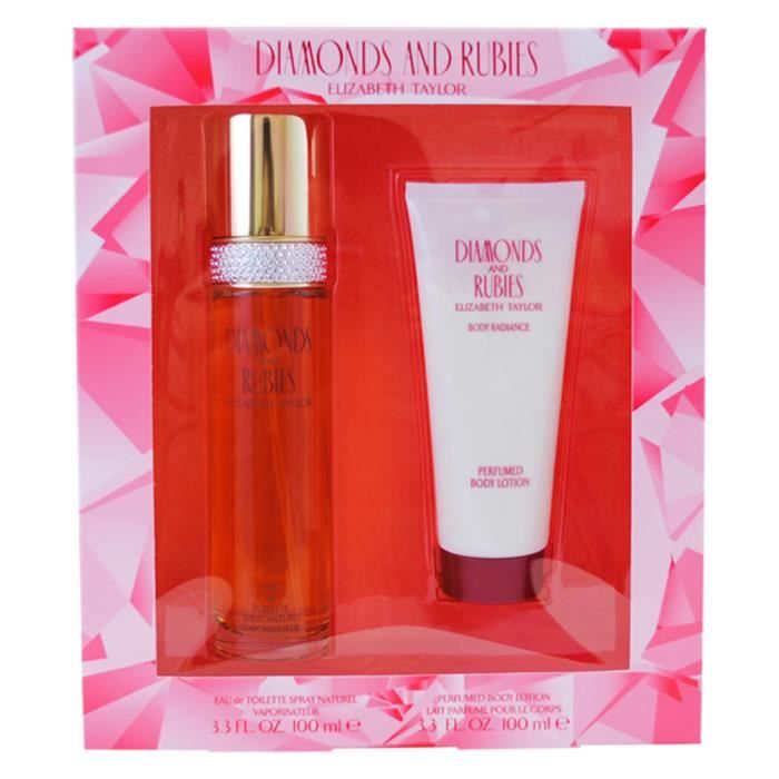 Diamonds and Rubies by Elizabeth Taylor for Women - 2 pc Gift Set 3.3oz edt Spray, 3.3oz perfumed body lotion