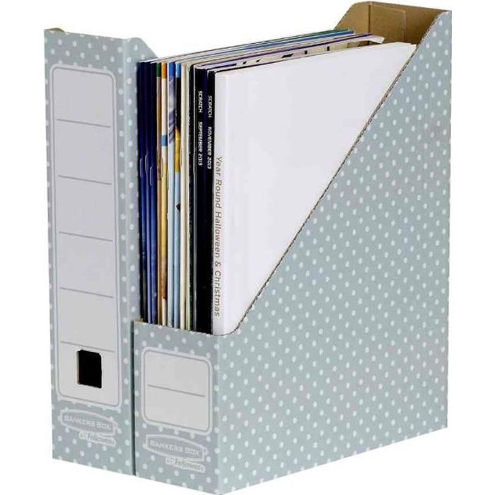 Lot de 10 STYLE Porte-revues Carton Dos de 81 mm Vert/blanc