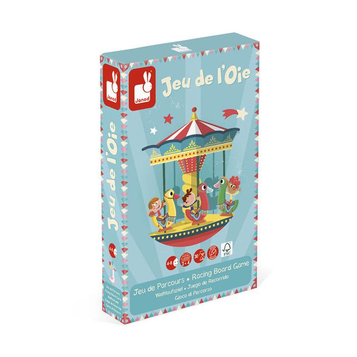 JANOD - Jeu de l'oie Carrousel (bois) - Dès 4 Ans