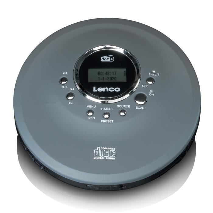 Lecteur CD/ MP3 portable pour CD, CD-R, CD-RW Lenco CD-400GY Anthracite