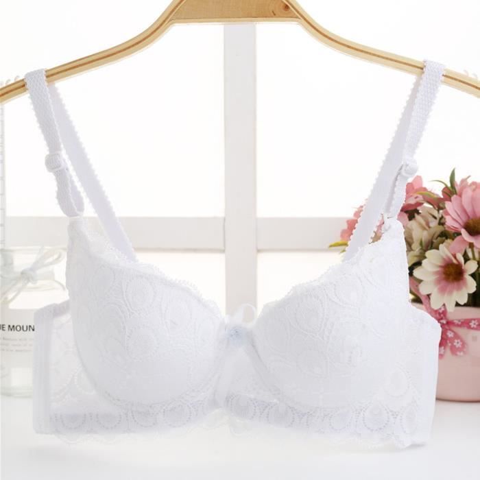 Soutien-gorge Femme Nouveau soutien-gorge Lingerie Sexy Push Up Brassiere confortable @Blanc