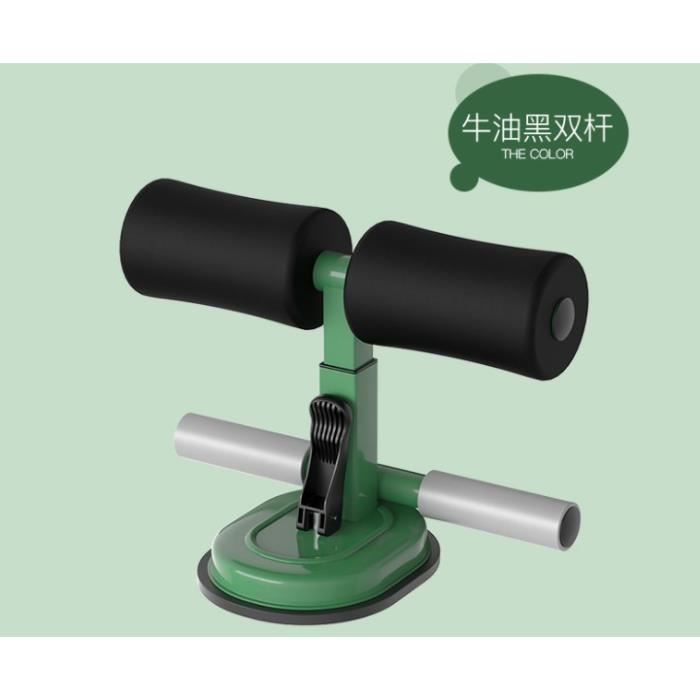 Sit-Up Bar Aid-Accessoires Portable Double Ventouse Avec Cheville Rembourrée Abdominaux Fitness Aid - Vert Et Gris