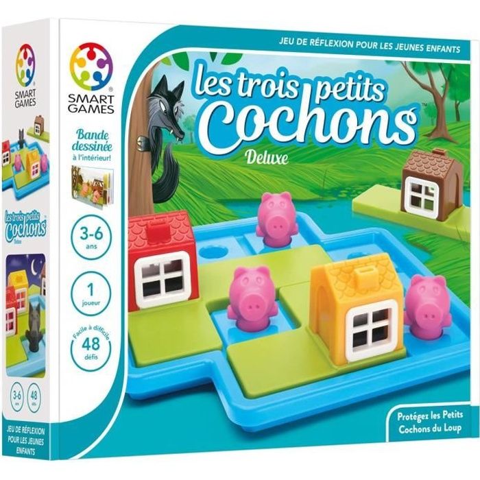 Smartgames - SG 023 FR - Les 3 Petits Cochons - Jeu de Réflexion de Logique et d'Observation 2239