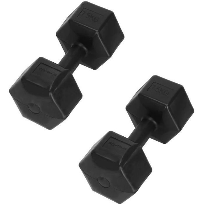SPRINGOS® Haltères 2x 7,5 kg Hexagon Dumbbells Entraînement de force pour la gymnastique et le fitness