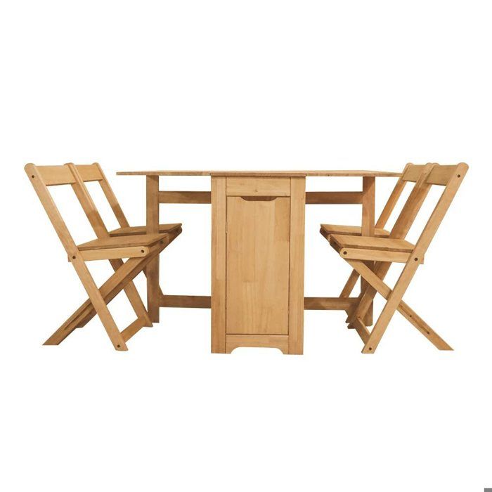 ensemble table pliable et 4 chaises salle à manger en bois de pin