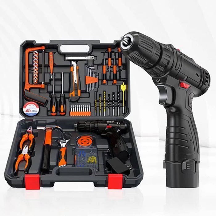 Perceuse Visseuse Sans Fil 12V, Visseuse Devisseuse Sans Fil, Avec Sac Et 2000Ah Batterie, 25