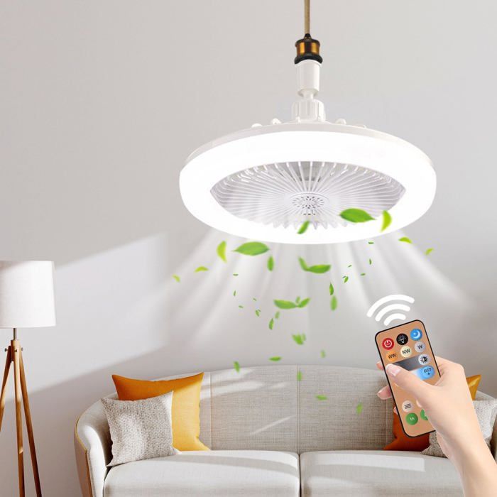 Ventilateur de plafond LED avec lumièresventilateur de plafond 30 W avec télécommande plafonnier LED à intensité variable - Nobrand