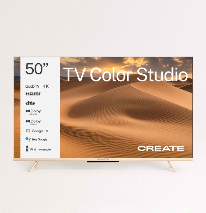 Téléviseur QLED 4K Create Color Studio Écran antireflet Dolby Atmos Commande vocale