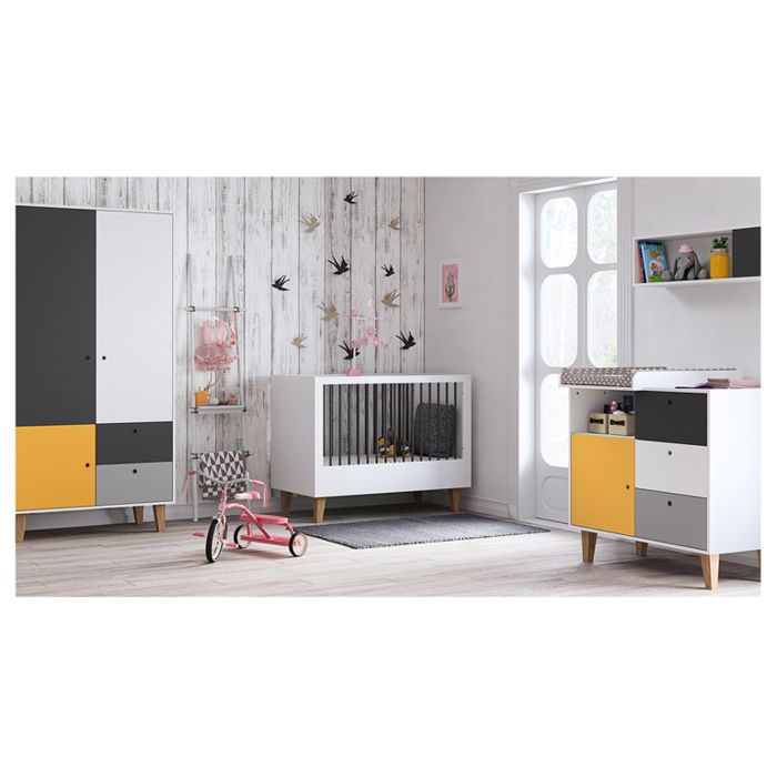 Chambre complète Vox - 144.50 x 75 x 97cm - jaune Chambre complète Vox - 144.50 x 75 x 97cm - jaune