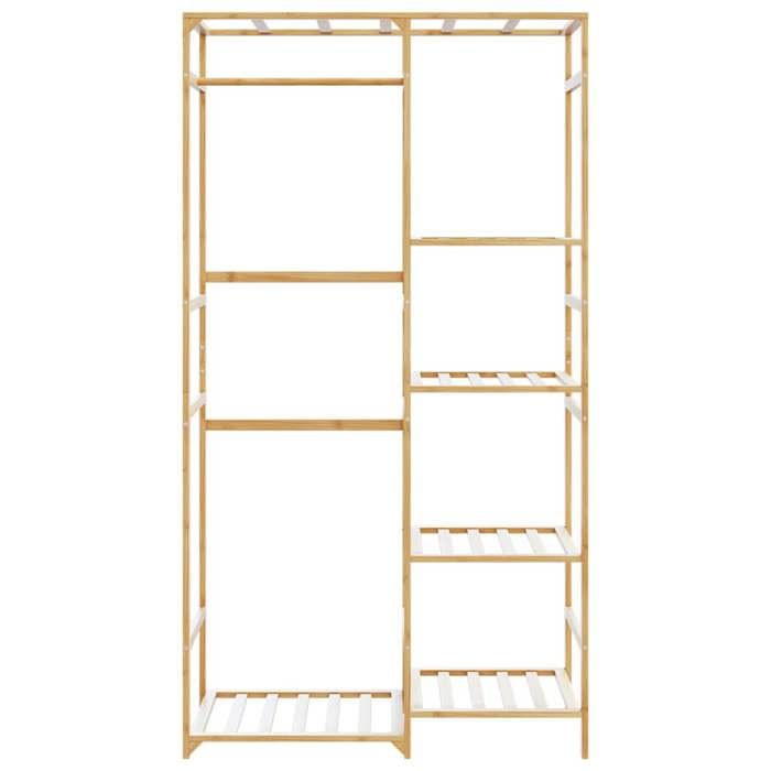 Portant à Vêtements Bambou HOMCOM 90x155cm - Avec Étagères Et Tringle