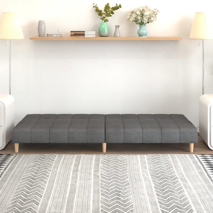 Bon plan Canapé-lit - JILI HOT - Canape droit convertible à 2 places gris clair tissu - Pour salon/Bureau Thome4132260