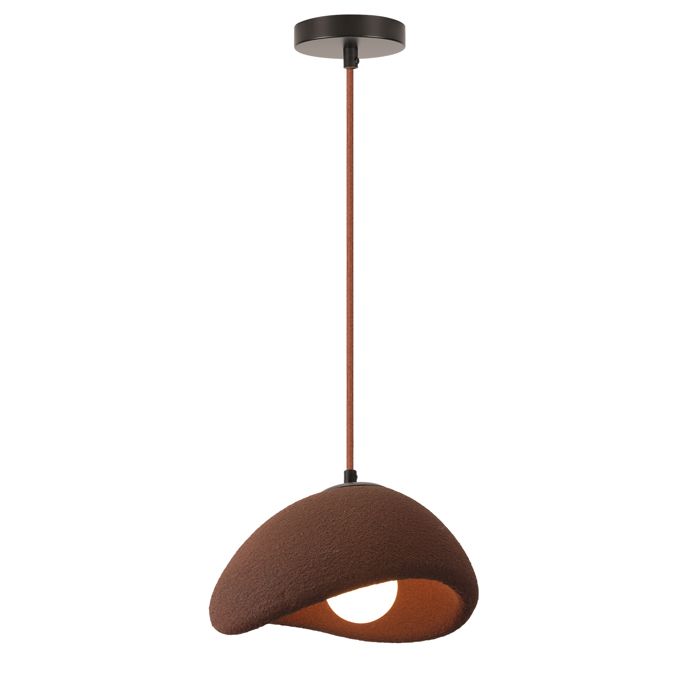 SNOGOLD Lampe Suspendue Moderne Abat-jour en PVC Forme Ciment Brun Ø20cm E27 Suspension Vintage Lustre Industriel pour Salon
