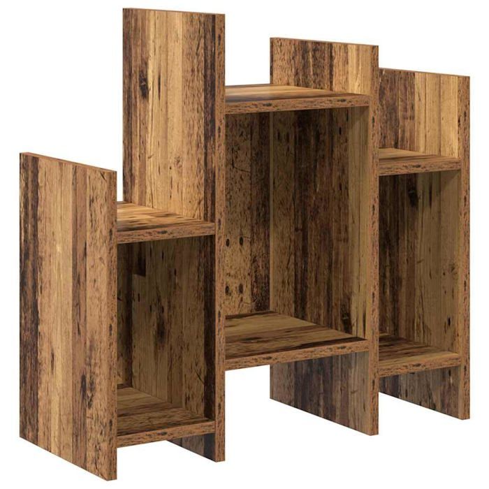 Meuble dappoint en bois dingénierie - vidaXL - 60x26x60 cm - Bois ancien - Autoportant - Étagères incluses