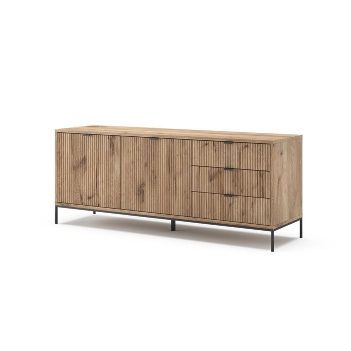 Buffet bas Eliza 150x60cm avec 3 tiroirs 2 portes Chêne Viking Vicco 49467 Buffet bas Eliza 150x60cm avec 3 tiroirs 2 portes Chêne Viking Vicco 49467