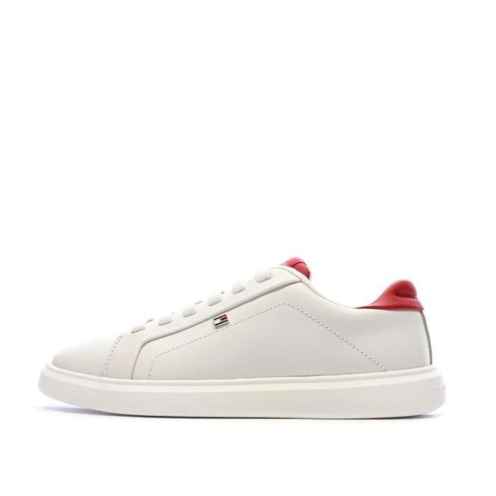 Tommy Hilfiger Baskets Blanches/Rouges Femme Tommy Hilfiger Icon