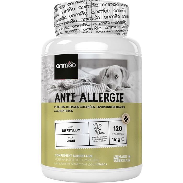 Anti Demangeaison Chien et Allergie 120 ComprimésGraines De Lin Source Domega 369CurcumaPoudre De PsylliumCitrouilleRiz