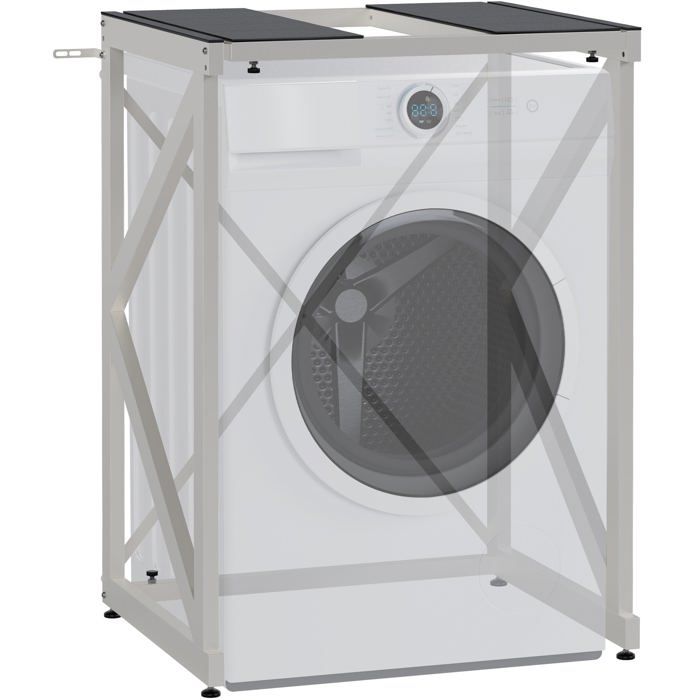 etagere reglable pour machine a laver & seche linge – support metallique blanc 300 kg 10_0008368