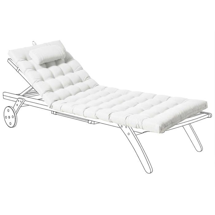 Coussin de transat extérieur CESANA PREMIUM 192 x 56 cm Blanc cassé Coussin de transat extérieur CESANA PREMIUM 192 x 56 cm Blanc cassé